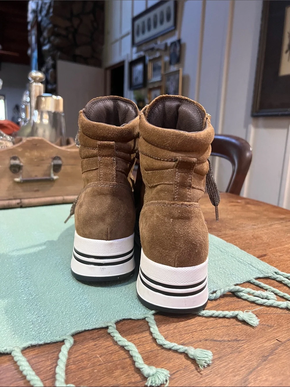 Nero Giardini Italian Suede Platform Sneakers